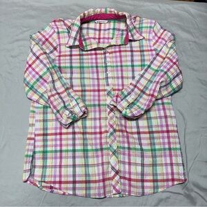 Allison Daley Multicolor Plaid Blouse